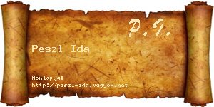 Peszl Ida névjegykártya