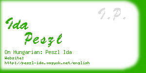 ida peszl business card